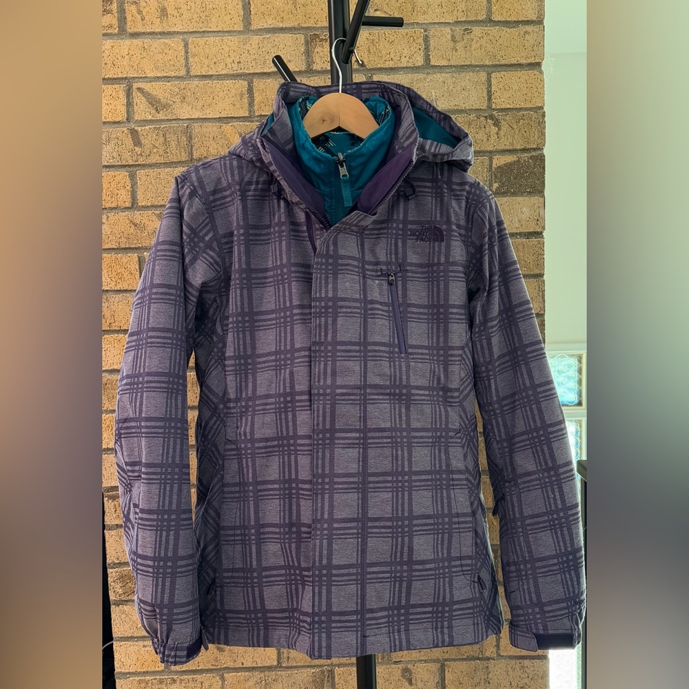 The North Face Triclimate 3in1 Purple Hooded Snow Jacket Women’s Large